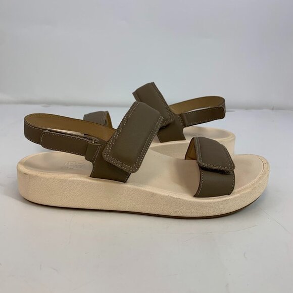 Abeo Women's Peyton Leather Adjustable Strap White Gum Bottom Sandals‎ Size 9 - Picture 6 of 14